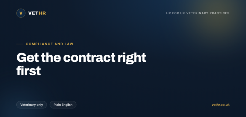 A guide to employment contracts for veterinary staff and the eight terms every UK practice must include.