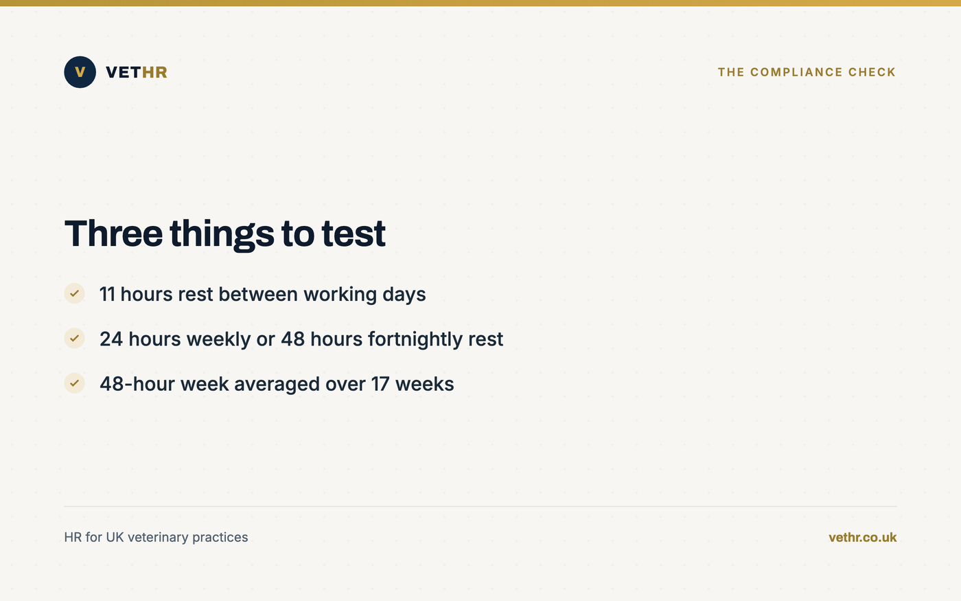 Card listing the working-time and rest checks to run before approving a shift change.