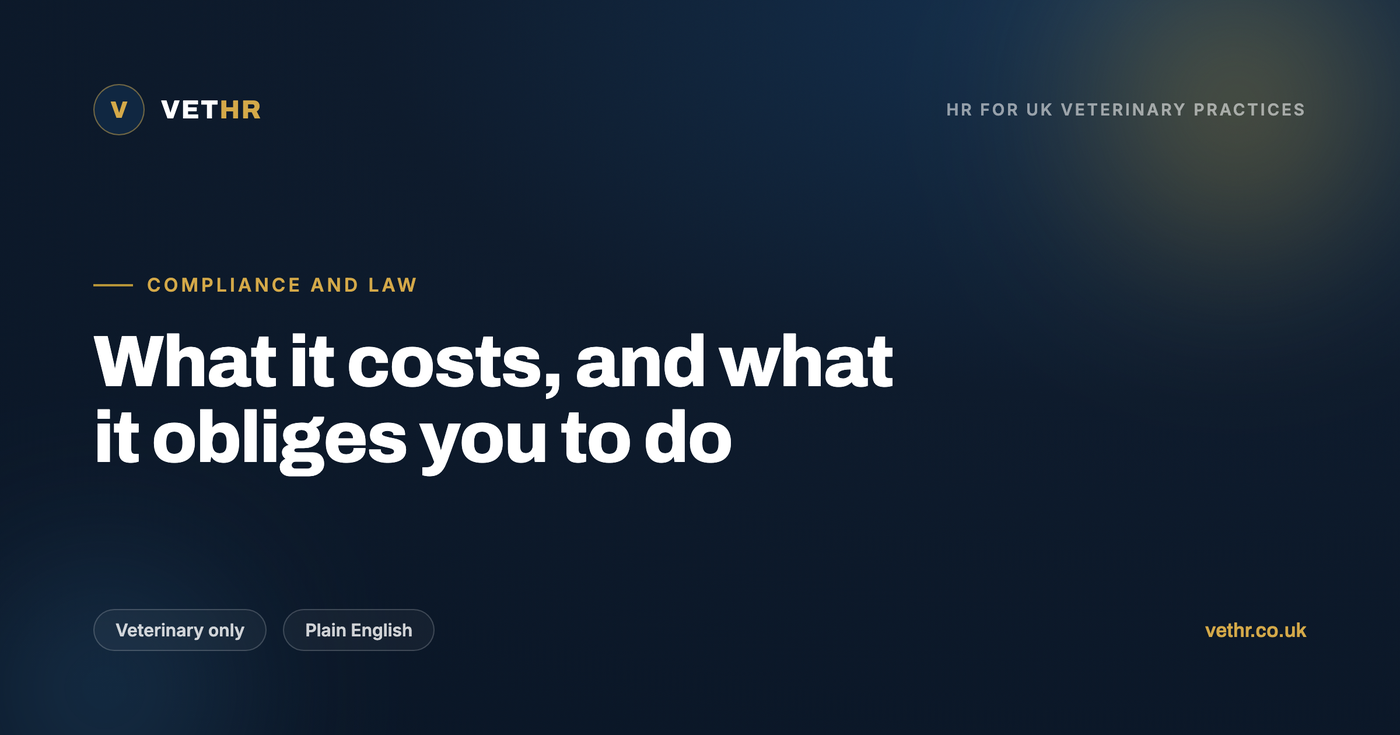 The costs and duties a UK veterinary practice takes on when it applies for a sponsor licence.