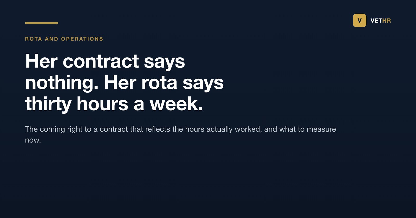 Vet HR title card on preparing a veterinary practice for the right to guaranteed hours.