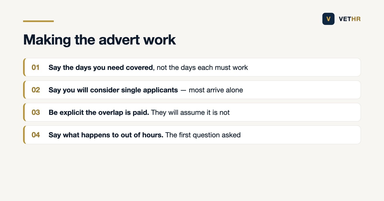 How to word an advert so people actually apply for a job share