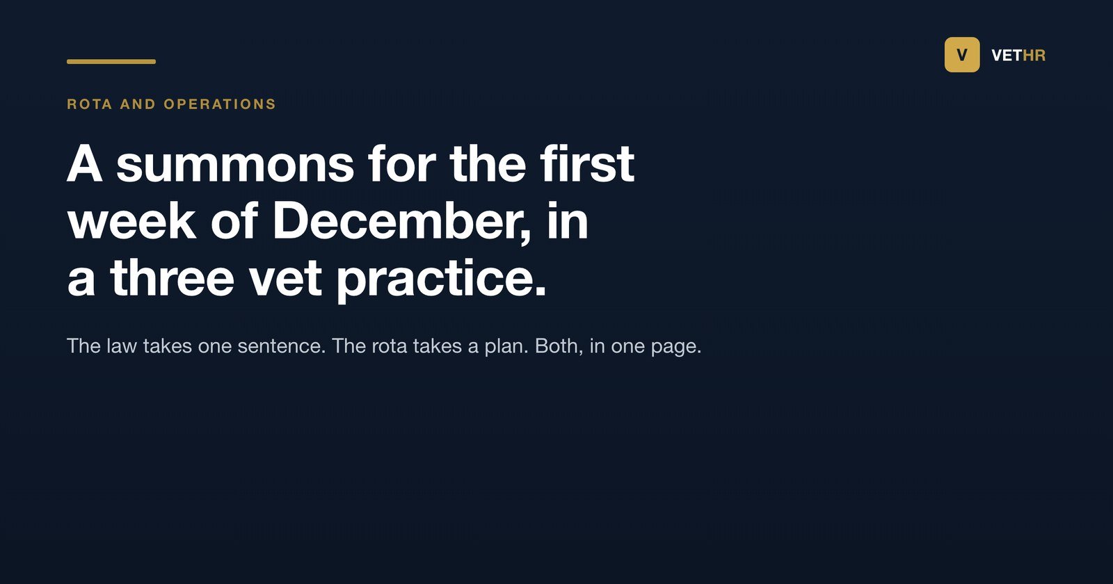 Vet HR title card on handling jury service in a veterinary practice.