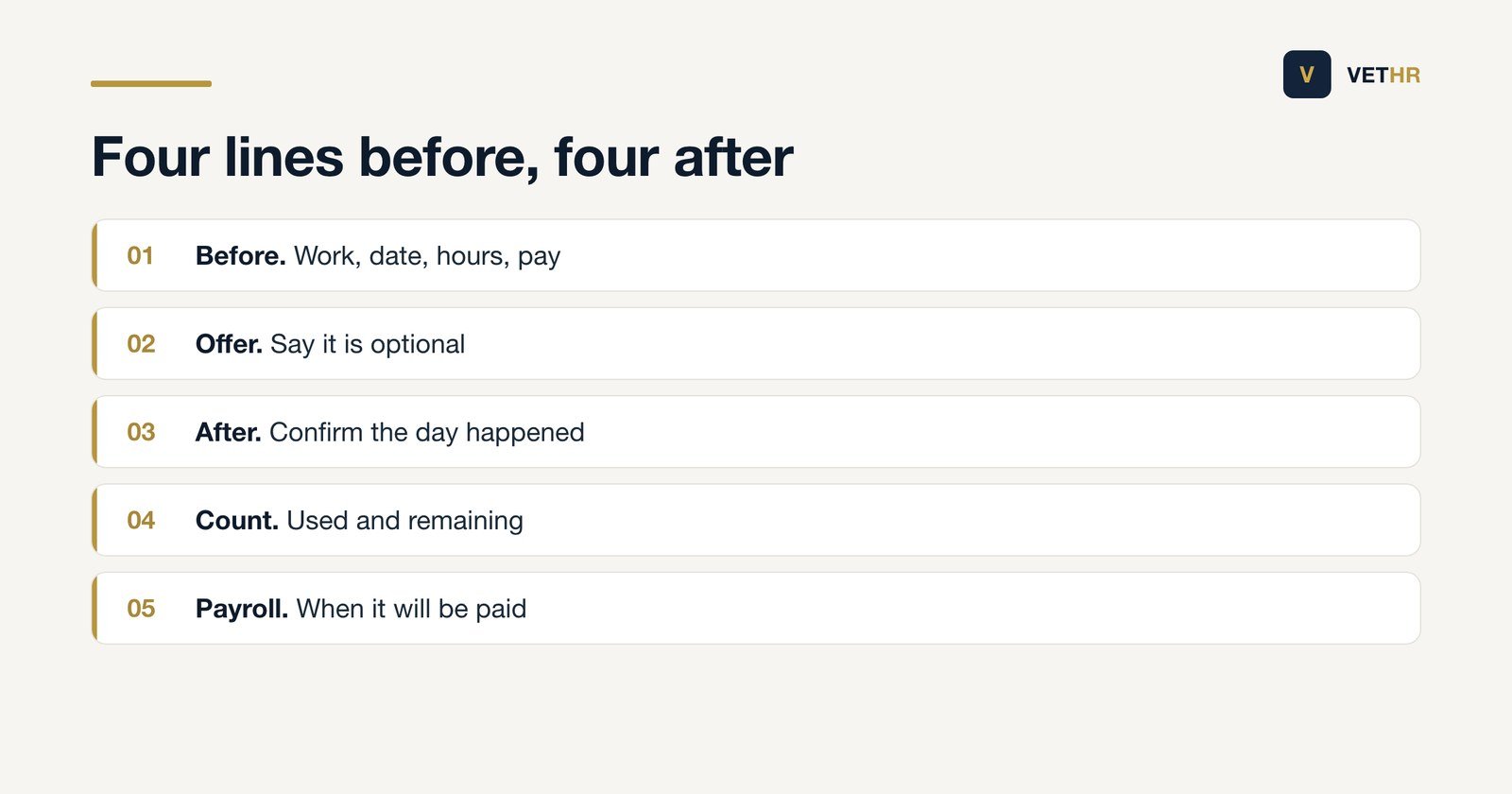 A short written record a practice should keep each time a member of staff works during family leave.