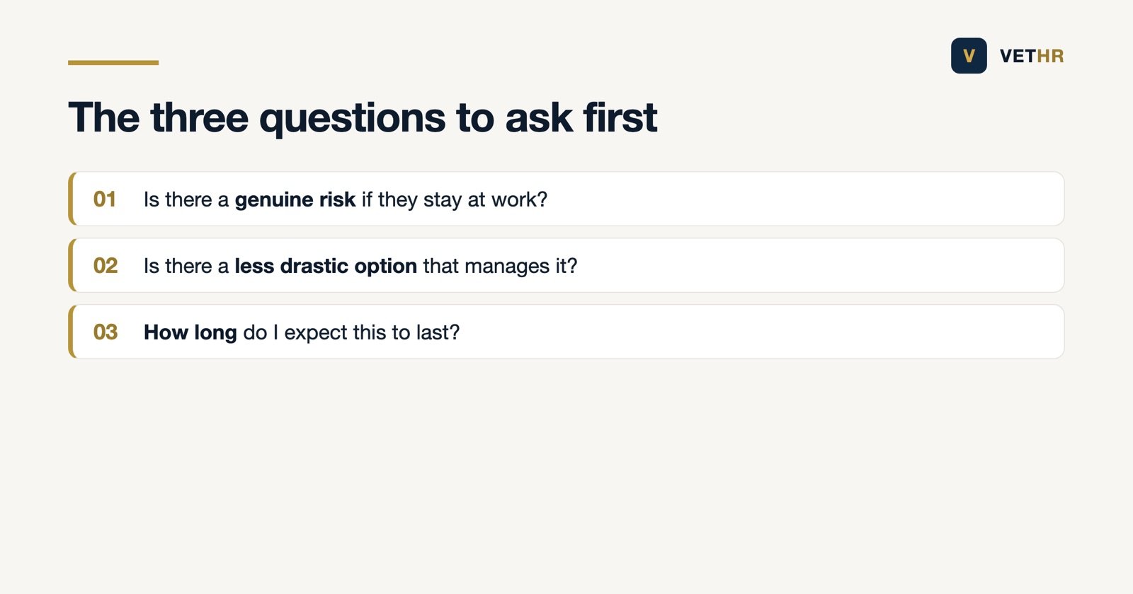 Three questions to ask before suspending anyone