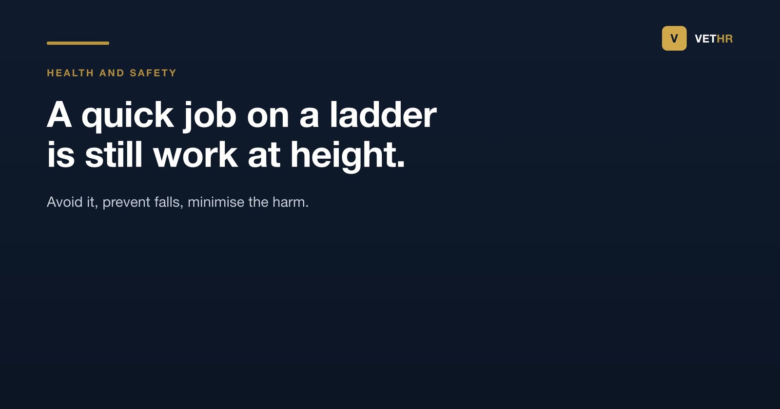 Work at height in a veterinary practice: changing a light on a ladder, reaching a high shelf in a stock room, checking a flat roof and cleaning a high window, each assessed in three steps